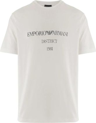 Emporio Armani Katoenen T-shirt - Heren - T-shirts - Wit - XL - Katoen - Tops