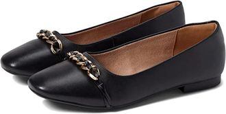 Rockport Womens Rockport Zoie CI9673 Ballet Flats Black Leather Square Toe Slip On HTAT254