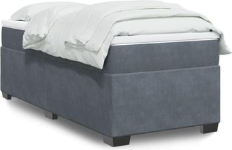 vidaXL Vidaxl - Cama Box Spring Con Colch&oacute;n Terciopelo Gris Oscuro 90x200 Cm