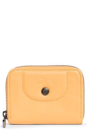 Longchamp Zip-Around Leather Card Case Wallet in Melon at Nordstrom Rack