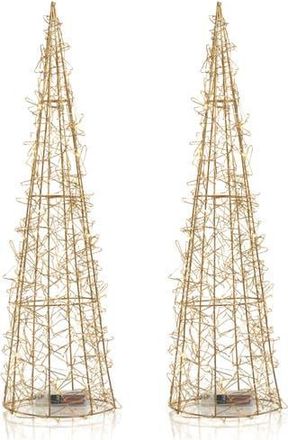 Zodax Set of 2 Holiday LED Wired Trees in Gold at Nordstrom Rack