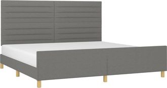 vidaXL Cama Sin Colch&oacute;n Tela Gris Oscuro 200x200 Cm Vidaxl