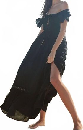 Free People Womens Moonlight Ocean Maxi Dress In Black