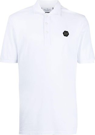 Philipp Plein Skull-print cotton polo shirt - men - Cotton/Spandex/Elastane - XXXXL - White