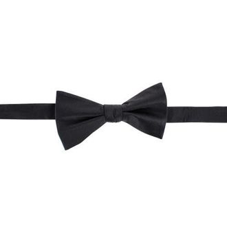 Trafalgar Store Big & Tall Sutton Solid Color Silk Bow Tie in Black at Nordstrom