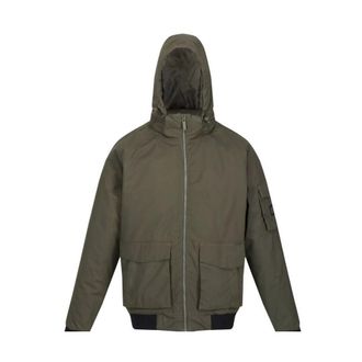 Regatta Mens Faizan Hooded Waterproof Jacket (Dark Khaki) - Size Large