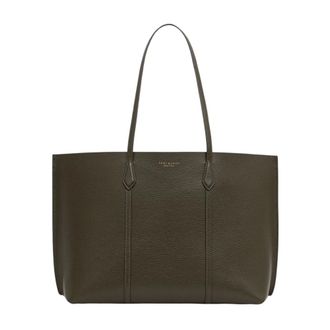 Tory Burch Tassen, Dames, Groen, ONE Size, Leer, Perry Tote