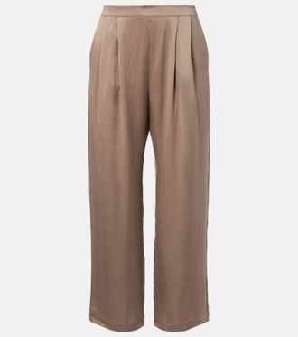 Asceno Isola silk charmeuse wide-leg pants