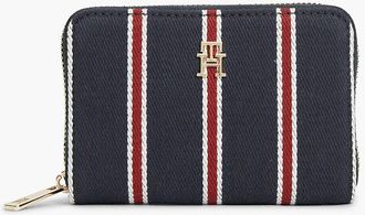 Tommy Hilfiger Womens Varsity Stripe Small Zip Wallet - Space Blue Corp