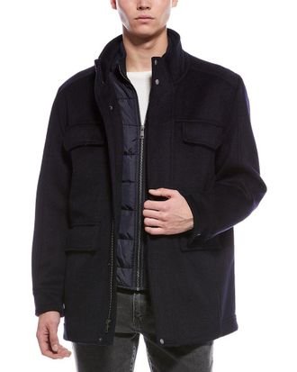 Cole Haan Multipockets Wool-Blend Field Coat