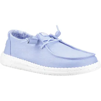 HeyDude Wendy Stretch Canvas Textiel Vrouwen Hortensia Blauw Loafers