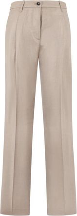 Nine In The Morning Relaxte Wijde Broek - Dames - Wijde Broeken - Beige - W28 - Wol - Broeken