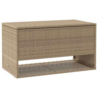 vidaXL Scatola Per Cuscini Da Esterno Beige 100x55x55,5 Cm Polyrattan - Vidaxl