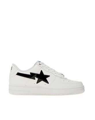 A Bathing Ape Low-Top Sneakers in Smooth Calf Leather with Contrast Detailing