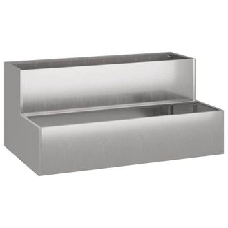 Berkfield Home Garden Planter 2-Tier 100x60x45 cm Stainless Steel in Silver | Size: 100 x 60 x 45 cm