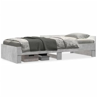 Berkfield Home Bed Frame Frame Concrete Grey 75x190 cm Small Single Wood