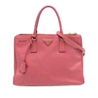 Prada Tweedehands Medium Saffiano Lux Galleria Double Zip Schoudertas