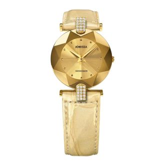 Jowissa Facet Strass - Dames - Horloges - Geel - ONE Size - Leer - Accessoires