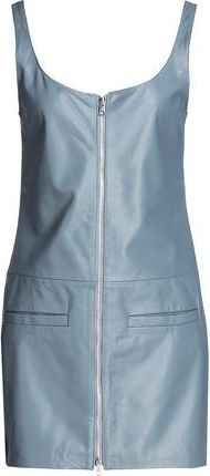 8 by YOOX LEATHER FRONT-ZIP MINI DRESS