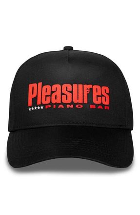 Pleasures Piano Bar Snapback Cotton Twill Trucker Hat in Black at Nordstrom