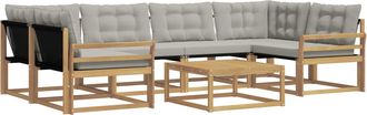 vidaXL Conjunto De Sof&aacute;s De Exterior 7 Uds. Blanco Y Gris Claro Vidaxl