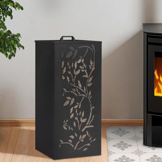 IDMarket Idmarket - Dep&oacute;sito De Pellets 55kg Almacenamiento De Pellets 35 X 35 X 92 Cm - Motivo Floral