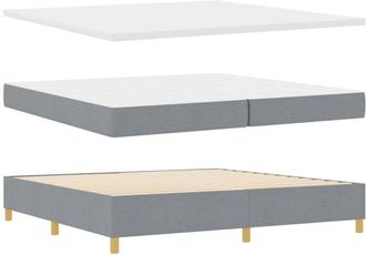 vidaXL Cama Tipo Box Spring Con Colch&oacute;n Gris Claro 200 X 200 Cm Tela Vidaxl