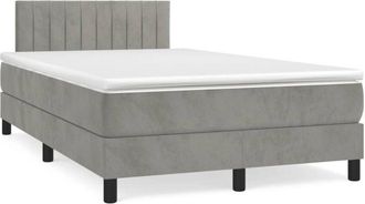 vidaXL Cama Box Spring Con Colch&oacute;n Gris Oscuro 200 X 220 Cm Terciopelo