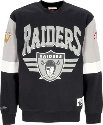 Mitchell & Ness Oakland Raiders Crewneck Sweatshirt - Heren - Sweatshirts - Zwart - S - Katoen - Hoodies & sweatvesten