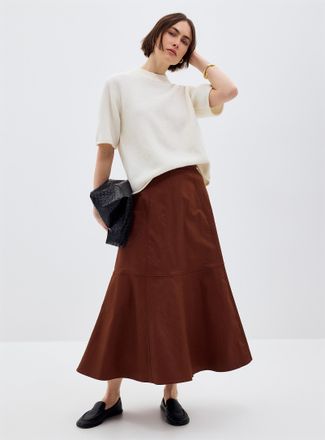 Soaked In Luxury Womens Malo hazelnut flared maxi skirt