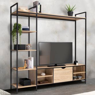 IDMarket Idmarket - Detroit Soporte De Tv Con Estantes De Dise&ntilde;o Industrial 170 Cm