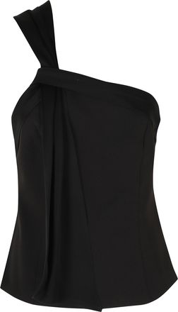 Federica Tosi Black Asymmetrical One-Shoulder Invisible Zipper Top