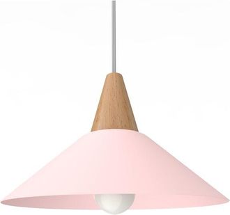 Lumicom Funnel Sospensione, 1X E27, max 42W, metallo, rosa, D.25cm - Lumicom