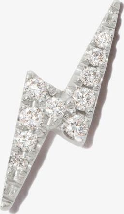 Maria Tash 18K White Gold Lightning Bolt Diamond Earring - Womens - Diamond/18kt White Gold