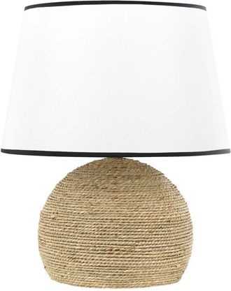 Beliani Lampada da tavolo in corda di paglia intrecciata con tessuto naturale Growee