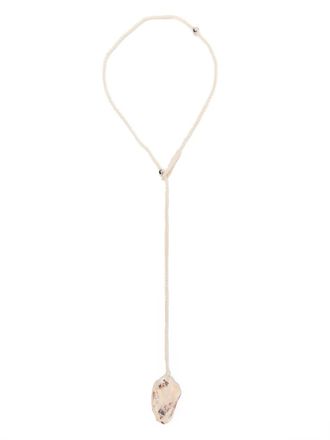 Our Legacy Crochet Catch necklace - unisex - Brass/Shell/Fabric - One Size - Neutrals