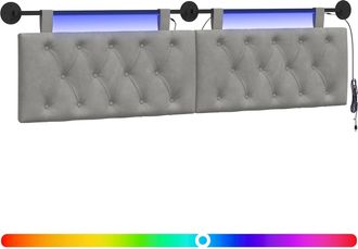 vidaXL Cabecero Colgante Gris Claro Terciopelo Vidaxl