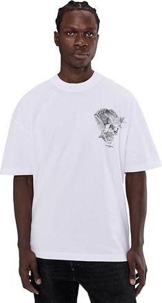 AllSaints Mysteries Short Sleeve Crew Mens T Shirt Optic White : 2XL, Cotton