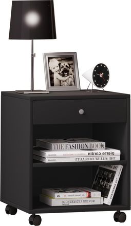 ebuy24 Ebuy24 - Armario De Noche Vcm Mesita De Noche Mesita De Noche Plegable Dimensiones Aprox. H 54 X W 45 X D 38 Cm - Rolda (negro)