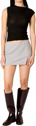 Nia Zella Front Slit Skort In Grey