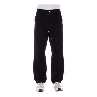 Carhartt Work in Progress Broeken, Heren, Zwart, XS, Katoen, Logo Jeans Rits Knoop Zakken Katoen