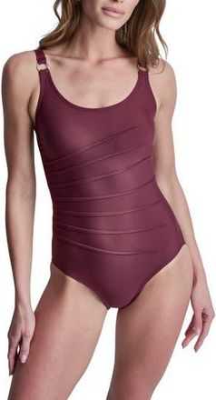 DKNY Starburst One-Piece Swimsuit in Cabernet at Nordstrom Rack, Size X-Large