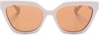 Gucci clip-on butterfly-frame glasses - women - Acetate - 55 - Neutrals