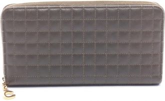 Celine Khaki Leather Long Wallet (Bi-Fold) (Pre-Owned)