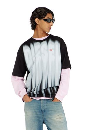 Diesel Cotton T-shirt with bold logo print - T-Shirts - Man - Multicolor