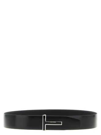Tom Ford Mens Black Calfskin Regular Belt