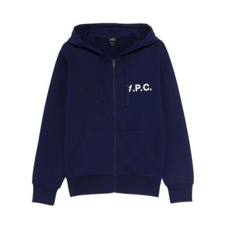 A.P.C. Zip-throughs, male, Blue, Size: XL Hoodie Max