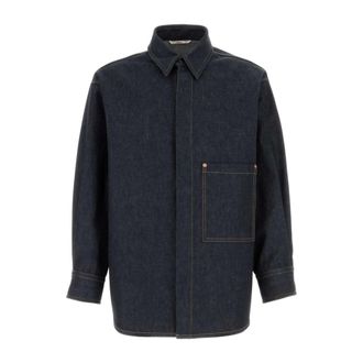 Valentino Garavani Denim Shirts, male, Blue, Size: M Camicia in denim
