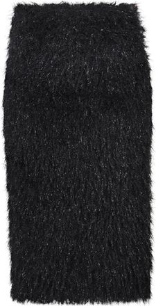 Jucca Rokken, Dames, Zwart, S, Polyester, Midi Imitatiebont Rok