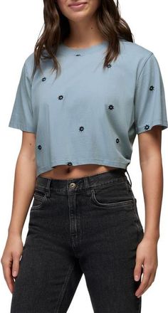 Prana Daisy Embroidered Crop Top in Glacier Skies at Nordstrom, Size X-Small